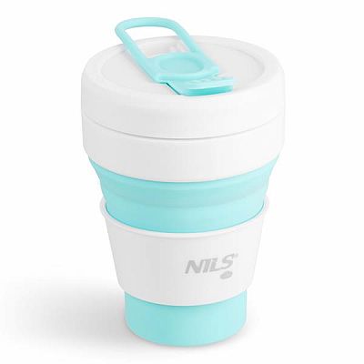 Skládací silikonový hrnek NILS Camp NC4103 355ml mátový