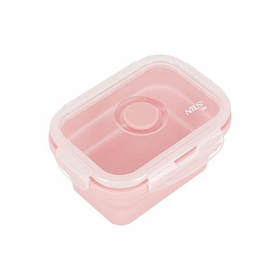 Skládací svačinový box NILS Camp NC4105 355ml růžový