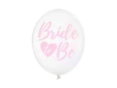 Latexové balonky průhledné s růžovým potiskem Bride to be 6ks