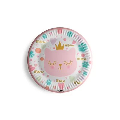 Papírové talíře Kočičí princezna 18cm - 8ks
