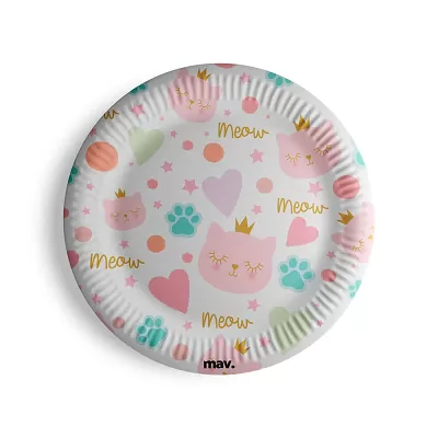 Papírové talíře Kočíčí princezna 23cm - 8ks