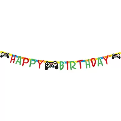 Narozeninový baner Herní párty - Happy Birthday 2m