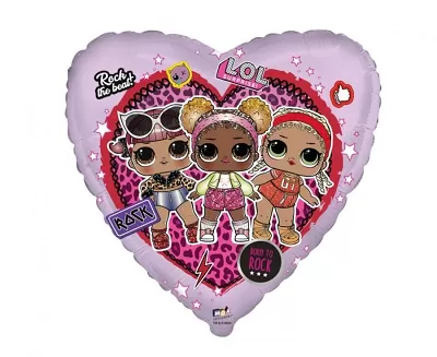 Fóliový balónek srdce LOL surprise - Rock 46cm