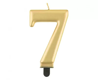 Svíčka narozeninová číslice 7 metalická zlatá