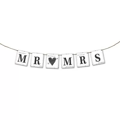 Nápis svatební Mr and Mrs se srdíčkem 77 cm