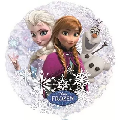 Foliový holografický balonek Frozen - Anna a Elsa s Olafem 45 cm - Nebalený