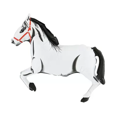 Fóliový balónek MINI Dostihový Kůň Bílý 35cm