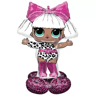 AirLoonz - stojící obří balónek LOL Glam Diva - 119 cm