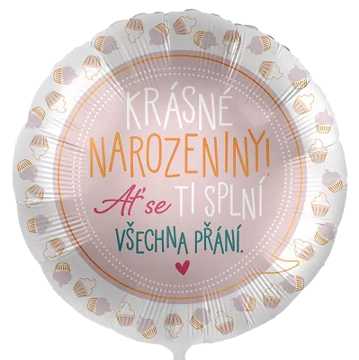 Foliový balonek Krásné narozeniny CZ 43cm
