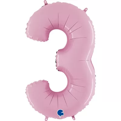 Číslice 3 pastelová růžová (66cm,26")