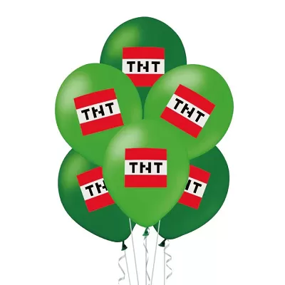 Latexové balonky Minecraft - TNT - 12 ks 30 cm