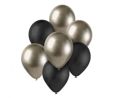 Balonkový buket Chrome Prosecco-černý - 7 ks
