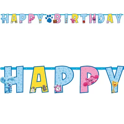 Banner Happy Birthday - Stopy Blue - Modříkovy Hádanky