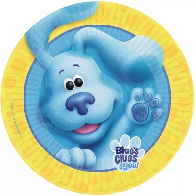 Papírové talířky - Stopy Blue - Modříkovy Hádanky