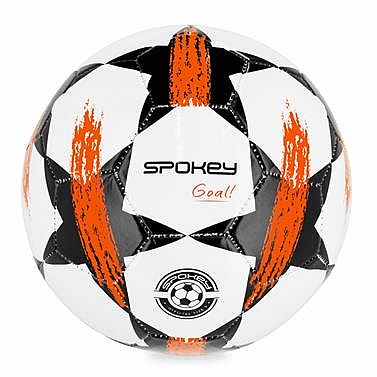 Spokey GOAL Fotbalový míč vel. 5, bílý s oranžovým vzorem
