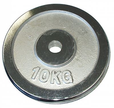 Chromový kotouč (závaží) na činky 10kg - 28mm