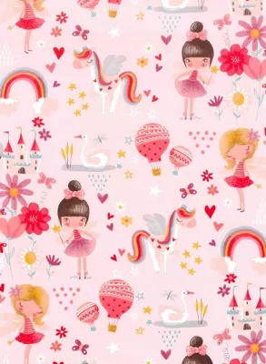 Balící papír Víly a jednorožci 5 x 0,70 m