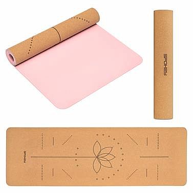 Spokey SAVASANA LOTOS Korková jóga podložka, 183 x 61 x 0,4 cm