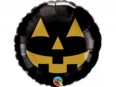 Fóliový balónek černá dýně kruh 45 cm