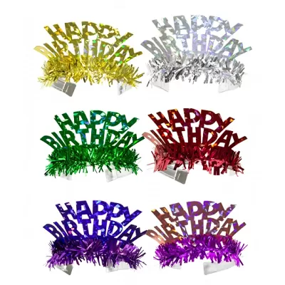 Čelenky Happy Birthday barevné 6 ks