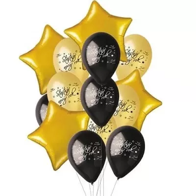 Balonkový buket Silvestrovský - Šťastný nový rok - 14 ks