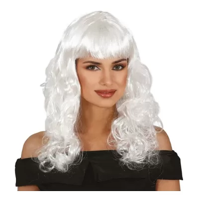 Paruka studená blond dlouhá kudrnatá