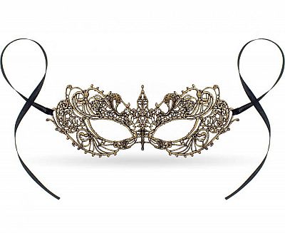 Krajková škraboška zlatá