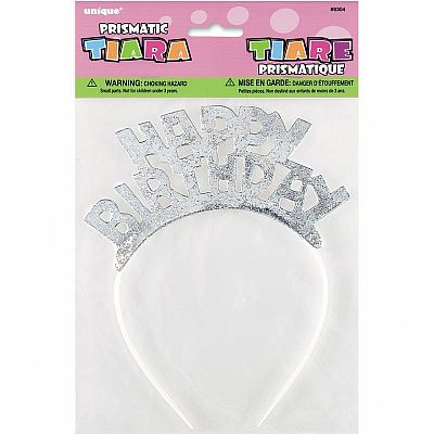 Čelenka stříbrná "Happy birthday"