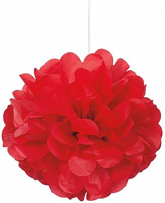 Dekorační závěsné pom pomy červené 3ks, 23cm