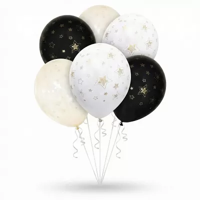 Latexové balónky zlaté hvězdičky 6 ks