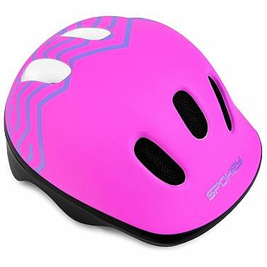 Spokey FUN STRAPY Dětská helma na kolo, inline, skate, 44-48 cm, tmavě růžová