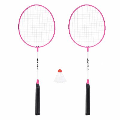 Sada 2 badmintonových raket a nylonové letky NILS NRZ001 růžová