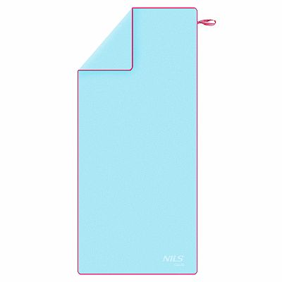 Ručník z mikrovlákna NILS aqua NAR13 světle modrý/růžový