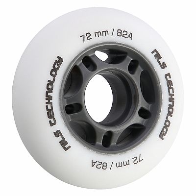 Matná kolečka NILS Extreme PU 72x24 82A, bílá, 4 ks