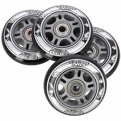 Sestava černých PU koleček 80x24 + ložiska ABEC9 NILS EXTREME