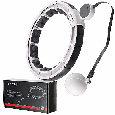 Masážní hula hoop HMS HHM16 se závažím, magnety a počítadlem bílá