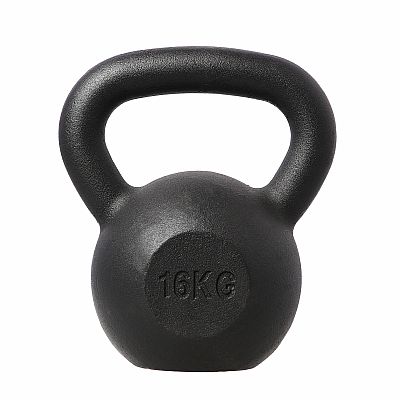 Litinový kettlebell HMS KZG16 16 kg, černý