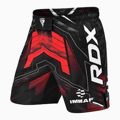 RDX Bojové a tréninkové šortky MMA, schválené IMMAF, červené 4XL - 4XL