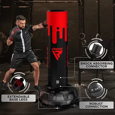 RDX Volně stojící boxovací pytel ADULTS PUNCH BAG F9 s rukavicemi, červeno-černý 6ft