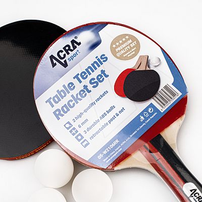 Acra set na stolní tenis, 2 rakety, míčky a síť
