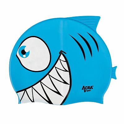 Dětská plavecká koupací čepice, PIRANHA, modrá
