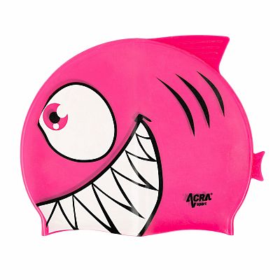 Dětská plavecká koupací čepice, PIRANHA, růžová - Pravá