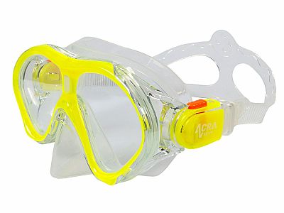 Šnorchlovací set 3 v 1, DĚTSKÝ, ŽLUTÝ, obsahuje masku, ploutve a šnorchl