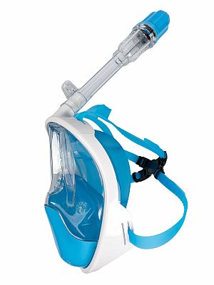 Šnorchlovací maska, modrá, celoobličejová, velikost S/M