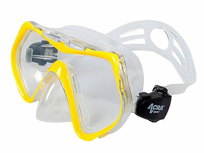 Šnorchlovací set 3 v 1, ŽLUTÝ, S/M, ploutve 36–41, šnorchl, maska