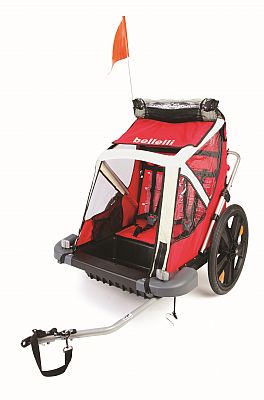 BELLELLI B-TRAVEL Dětský vozík za kolo, červený