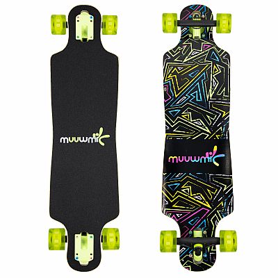 Muuwmi Longboard Compact ABEC 7 NEON se svítícími kolečky