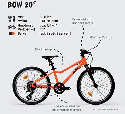 Juniorské ultralehké kolo BOW 20"