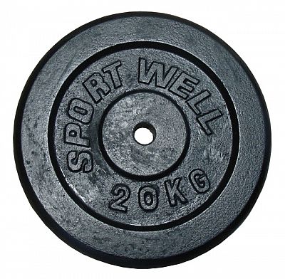Litinový kotouč (závaží) na činky 20kg - 25mm - 25
