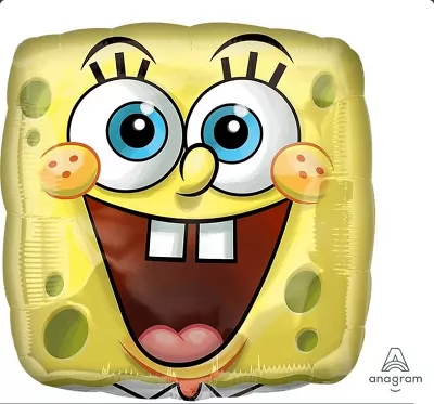 Fóliový balonek čtverec usměvavý Sponge Bob 43cm